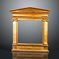 Classical Golden Frame Structure With Decorative Top Columns And Ornate Base Details 3d model