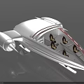 Futuristic White Spacecraft With Transparent Cockpit And Passenger Seats For Space Travel