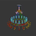 Classic Elegant Chandelier Furniture With Metal Frame Candle Shaped Holders And Ornamental Design
