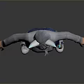 3D Character In Gray Hoodie Blue Jeans Black Leggings White Shoes Cat Ear Headpiece