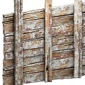 Vintage Decorative Ornament Set With Old Wooden Planks White Chipped Paint And Wood Grain