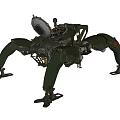 Futuristic Mechanical Spider Robot With Detailed Legs And Cockpit Design