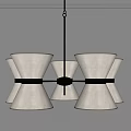 Modern Minimalist Chandelier With Six Light Shades And Metal Frame In Simple Interior