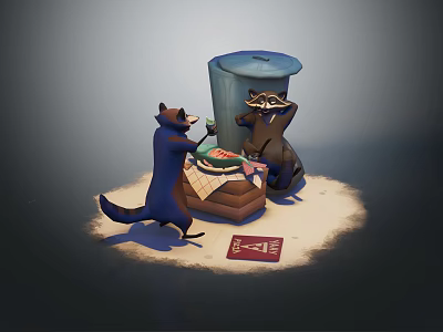 Modern game character cartoon raccoon raccoon 3d model Modern game character cartoon raccoon raccoon 3d model