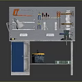 Functional Workbench With Pegboard Tools Desk Lamp Storage Shelves And Practical Design 3d model