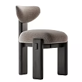 Modern Single Chair Interior Design With Green Gray Upholstery And Black Wooden Legs
