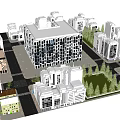 Modern Urban Building Layout With High Rise Structures Green Spaces And Road Networks