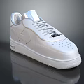 White Modern Sneakers With Perforated Toe Silver Accents Clean Design And Rubber Sole