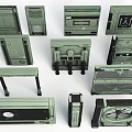 Cosmic Aerospace Mechanical Components With Various Green Structural Parts And Panels