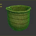 Handwoven Striped Storage Basket For Daily Household Use With Natural Material And Crafted Design