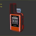 Garmin Red And Black Handheld Device With Screen Showing 53 Degrees Fahrenheit Design