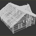 Traditional Wooden House with Thatched Roof Small Windows and Rustic Structure