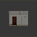 Simple Rural House With White Walls Brown Doors Grilled Door Detail And Perforated Balcony Railing