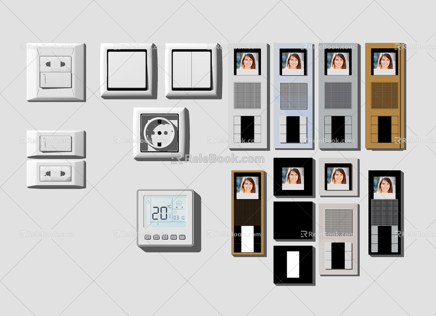 Modern visual doorbell socket videophone combination model