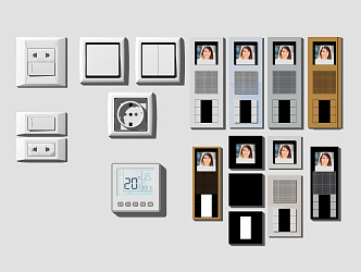 Modern visual doorbell socket videophone combination 3d model