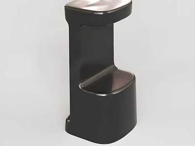 Stylish Black Modern Stool Featuring Sleek Smooth Surface And Stable Ergonomic Design Structure 3d model