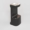 Stylish Black Modern Stool Featuring Sleek Smooth Surface And Stable Ergonomic Design Structure 3d model