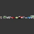 Colorful Toy Cars In Various Colors And Models Arranged In A Circle