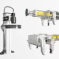 Precision Industrial Equipment With Metal Structure Yellow Components And Black Connecting Wires