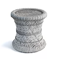 Handwoven Wicker Coffee Table with Natural Texture and Round Top Design