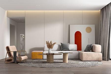 modern living room 3d model