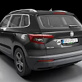 Black Skoda SUV Car Front View 3d model