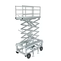 Industrial Mobile Scissor Lift Platform With Hydraulic Lifting Mechanism And Safety Rails
