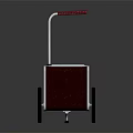 Mobile Ice Cream Cart With Red Awning Tip Top Logo And Ice Cream Cone Graphic
