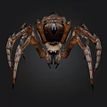 Realistic 3D Model of a Brown Spider with Detailed Legs and Body