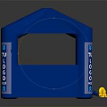 Blue Square Tent With Open Sides And Logo For Outdoor Events
