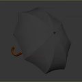 Practical Open Umbrella With Gray Canopy And Orange Handle For Daily Use 3d model