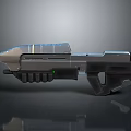 Futuristic Gun With Transparent And Metallic Material Green Indicator Light And Sleek Design