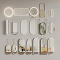 Stylish Decorative Mirrors In Various Shapes With Lighted And Framed Details