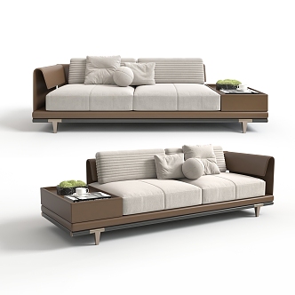 modern double sofa chaise longue 3d model