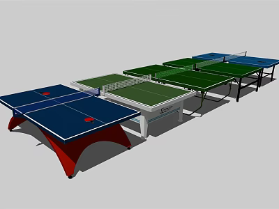 High Quality Sports Equipment Table Tennis Tables With Blue Green Tops And Sturdy Legs 3d model