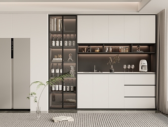 Simple Household Wine Cabinet Refrigerator Wine Cabinet Hanging Cabinet Wine Cabinet 3d model