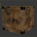 Vintage Wooden Box With Black Metal Corners And Rustic Texture For Home Use