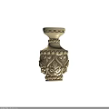 Elegant Ivory Colored Decorative Household Column With Intricate Carved Leaf And Circular Patterns