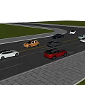 Electric Vehicle New Energy Weilai ET7 es8 Xiaopeng P7 Euler Cross Road 3d model