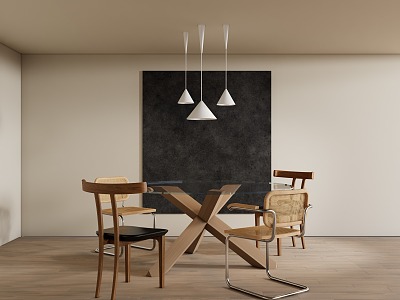 Modern Dining Table and Chair Combination 3d model