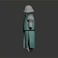 Detailed Medieval Knight Costume With Metallic Armor Green Tunic And Belt