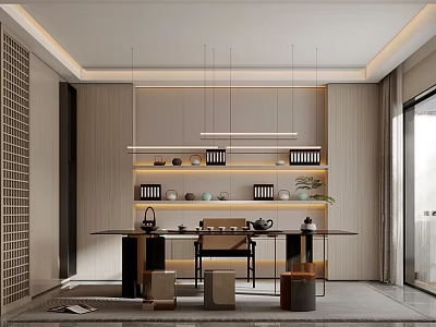 Modern Tea Room Villa Tea Room 3d model