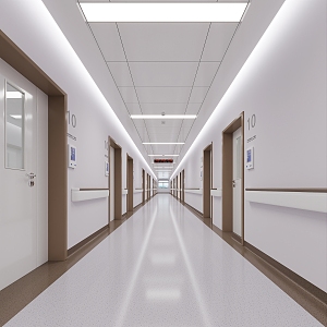 Hospital walkway 3d model