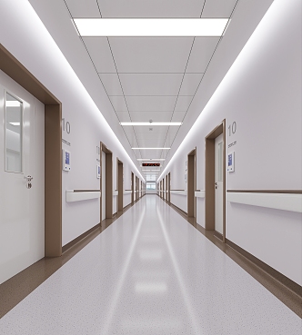 Hospital walkway 3d model