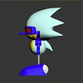 3D Character With Light Blue Head Red Goggles Yellow Sphere And Blue Fork Arms