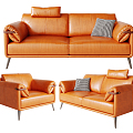 Modern Combination Sofa Full Leather Sofa 3d model