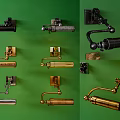 Unique Wall Lamps in Black and Brass Modern Industrial Adjustable Arm Decorative Lighting