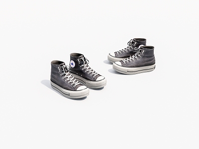 Old canvas shoes 3d model