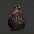 Decorative Bird Sculpture With Red And Purple Textured Surface And Rounded Shape