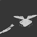 Pink Bow and Arrow Weapon with Red Arrowhead and Decorative Angel Wing Element Design